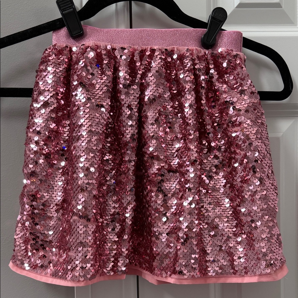 Pink Sequin Girls Skirt